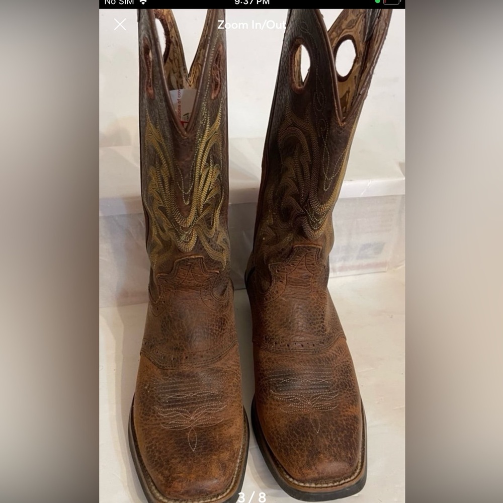 Justin Men’s Boots Distressed Western Leather Style  Size 7 D 2.3/4 Heel